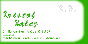 kristof walcz business card